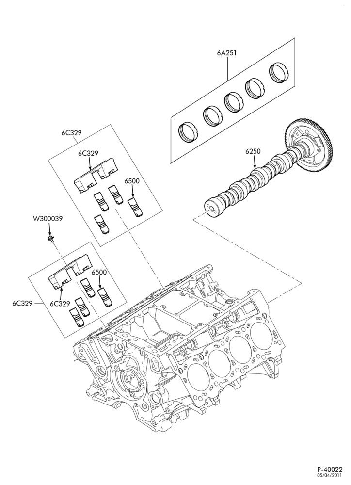 Схема 8 CYL. 6.0L - DIESEL-Camshaft, bearings & related parts-E350/450