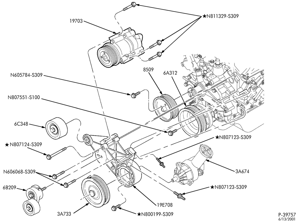 Схема 6 CYL. 3.0L-Tensioner assembly & related parts-R