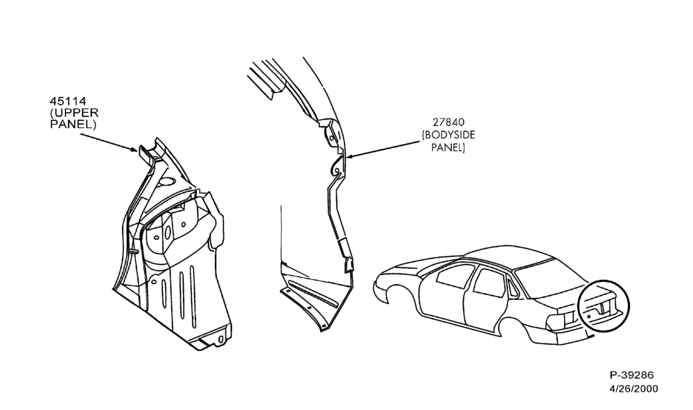 Схема SHEET METAL-Trough tail lamp pocket