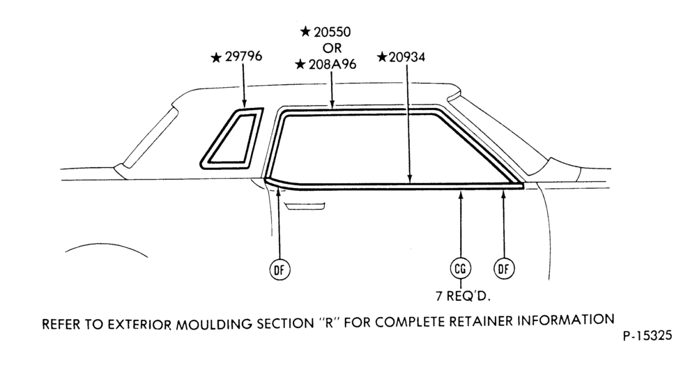 Схема DOOR AND QUARTER WINDOW FRAME - BODY TYPE 66