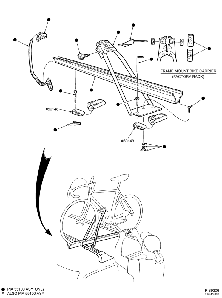 Схема LIFT/TAILGATE, LUGGAGE & BACK WINDOW-Luggage carrier - frame mount bike carrier - factory rack - B/T 74