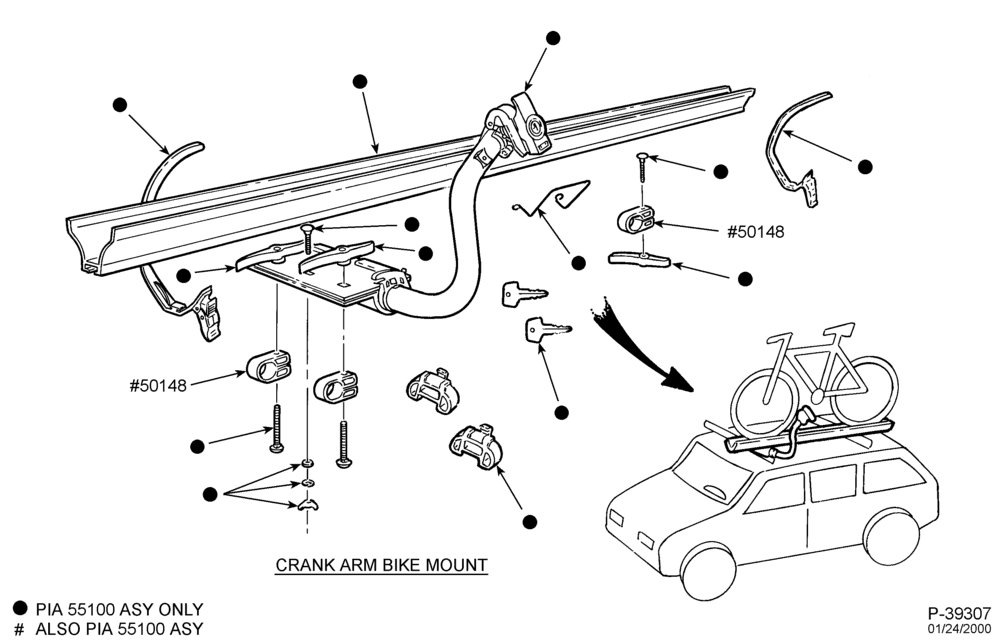 Схема LIFT/TAILGATE, LUGGAGE & BACK WINDOW-Luggage carrier - crank arm bike mount