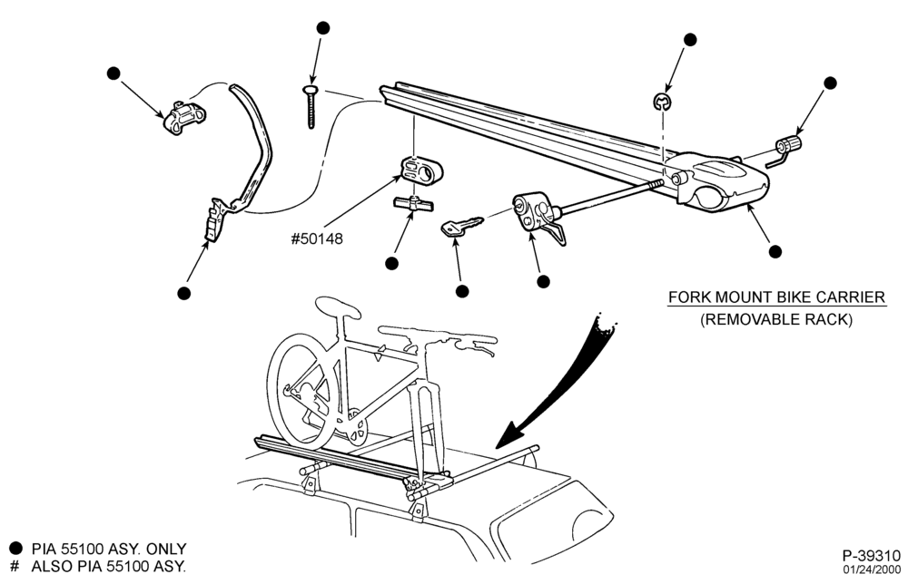 Схема LIFT/TAILGATE, LUGGAGE & BACK WINDOW-Luggage carrier - fork mount bike carrier - removable rack