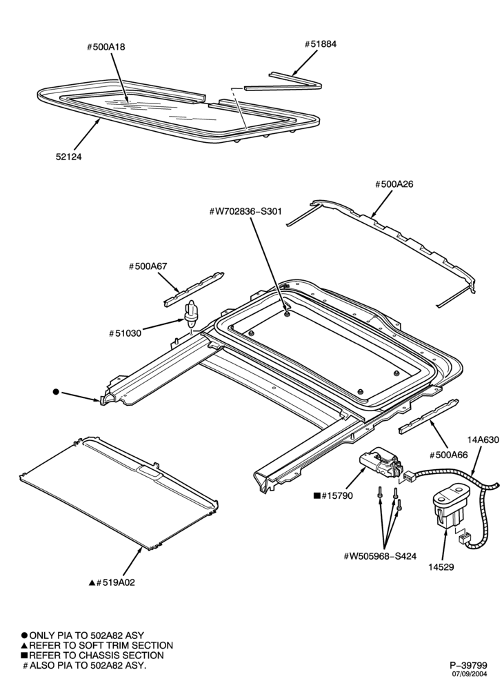 Схема LIFT/TAILGATE, LUGGAGE & BACK WINDOW-Sunroof & related parts - power