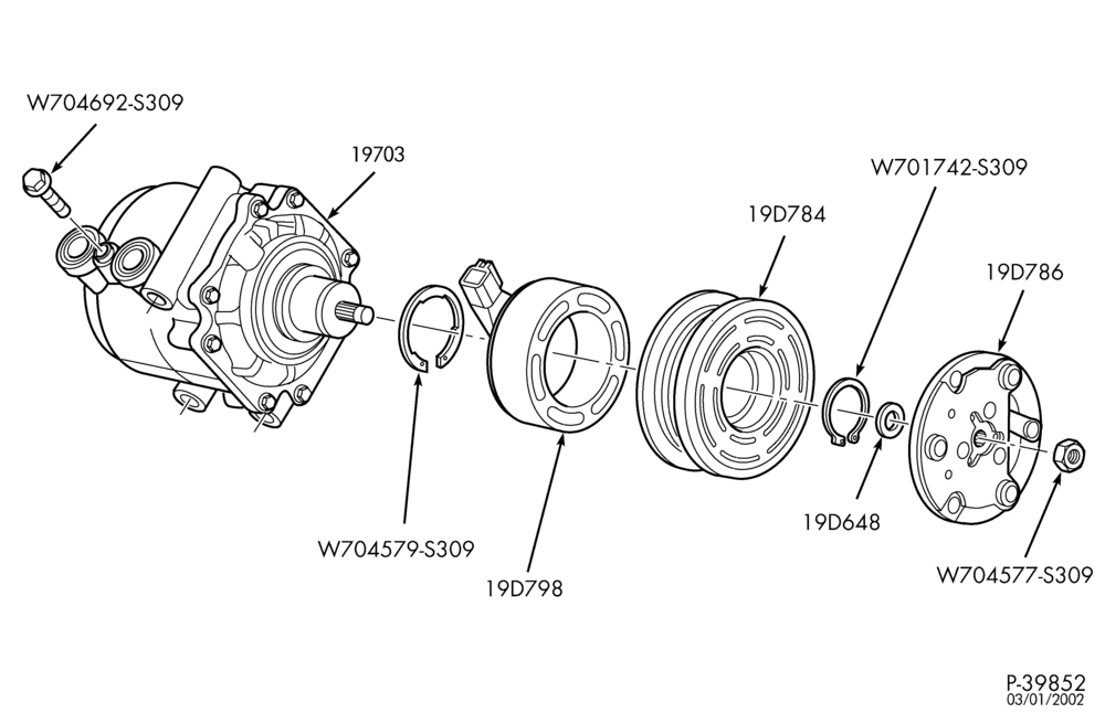 Схема AIR CONDITIONER-Compressor & related parts