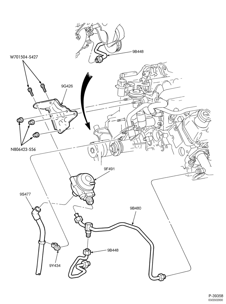 Схема 6 CYL. 3.8L-Exhaust gas recircullation (EGR) typical - Califonia