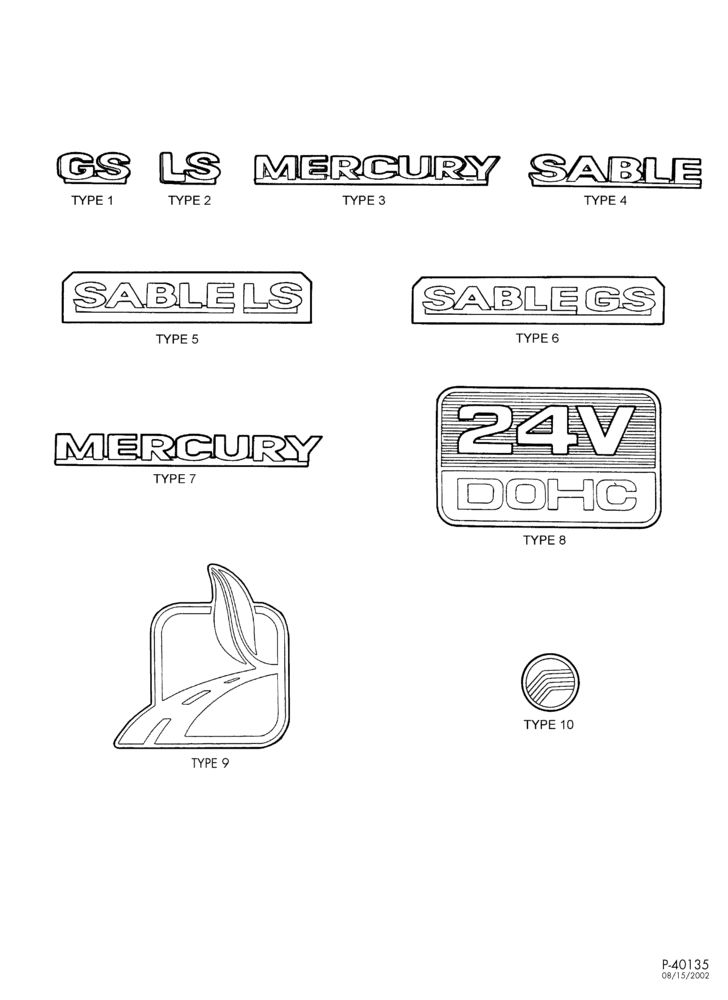 Схема SABLE - NAMEPLATES