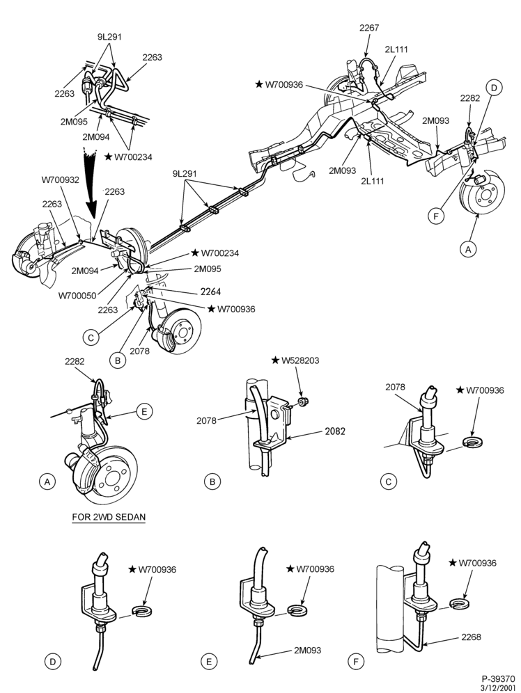 Схема BRAKES-Disc brake system - with rear drum brakes - without ABS