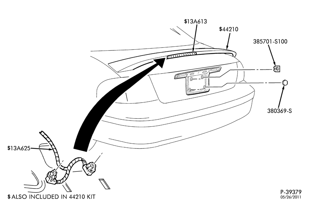 Схема ROOF-Rear spoiler & related parts - Taurus
