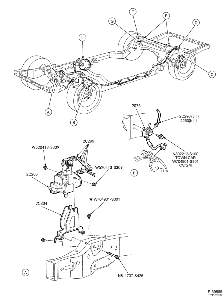 Схема BRAKES-Disc brake system - rear disc - with anti-lock & traction control - Page A