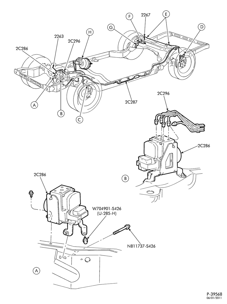 Схема BRAKES-Disc brake system - anti-lock - limo - Page A