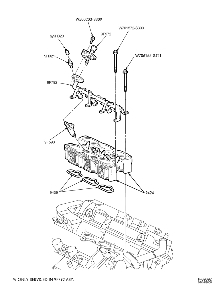 Схема 6 CYL. 3.0L - DOHC-Fuel injection injectors, fuel lines - manifold & related parts - lower