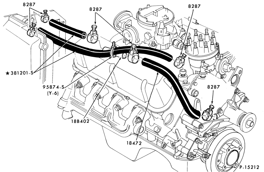 Схема AIR CONDITIONER-Heater hose installation- without E.E.C.