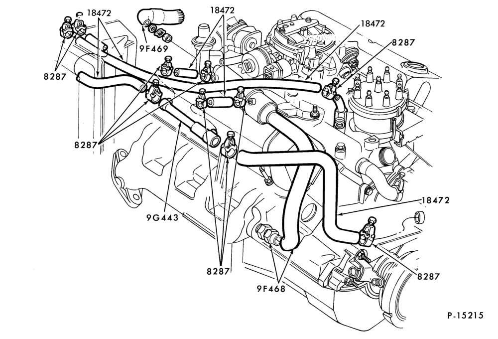 Схема AIR CONDITIONER-Heater hose installation- with E.E.C.