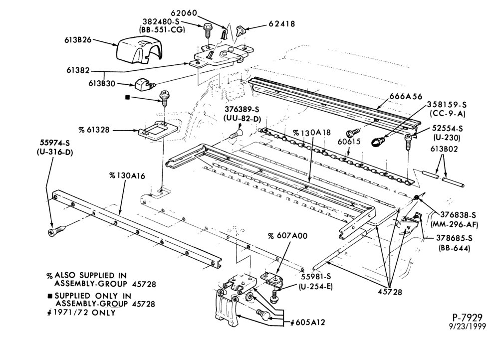 Схема SEATS AND SEAT BELTS-Rear seat - folding - body type 62