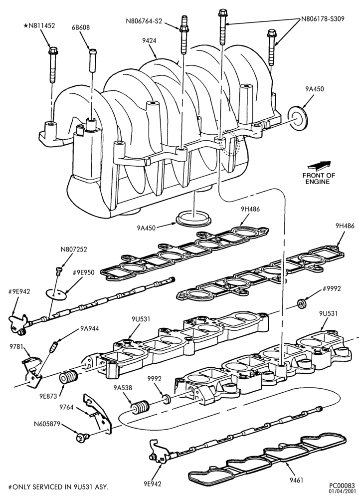 Схема FUEL SYSTEM AND CALIBRATION-Manifold - intake-injectors & valves-Page A