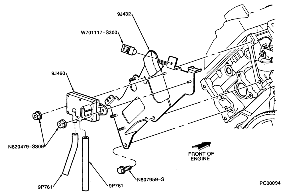 Схема FUEL SYSTEM AND CALIBRATION-Delta powertrain & fuel emissions (P.F.E.) & bracket assembly