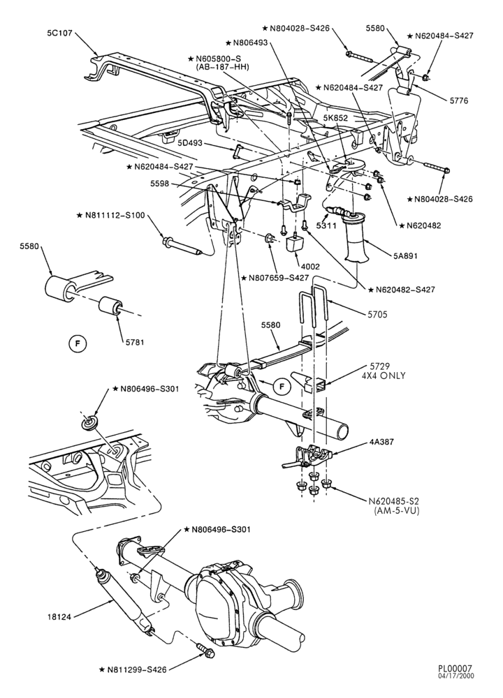 Схема FRAME-Rear suspension - load leveling - Page C-F150 (7700)