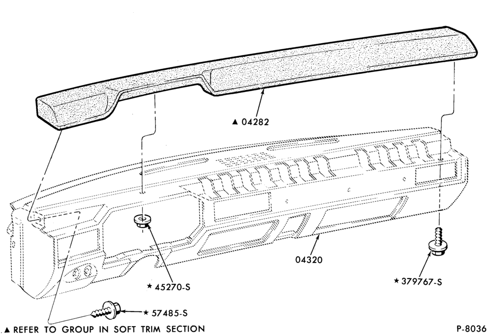 Схема BODY FRONT-Instrument panel pad