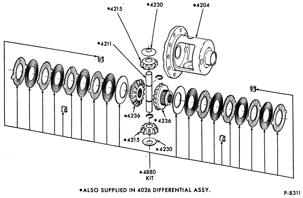 Схема REAR AXLE-REAR AXLE- Locking differential - Dana (Spicer) - Model 61-1-E250