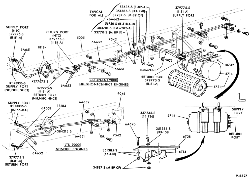 Схема 6 CYL. 10.0L (610 C.I.D.) DIESEL-L-LA-LN-LNT-LS-LT-LTA-LTS900