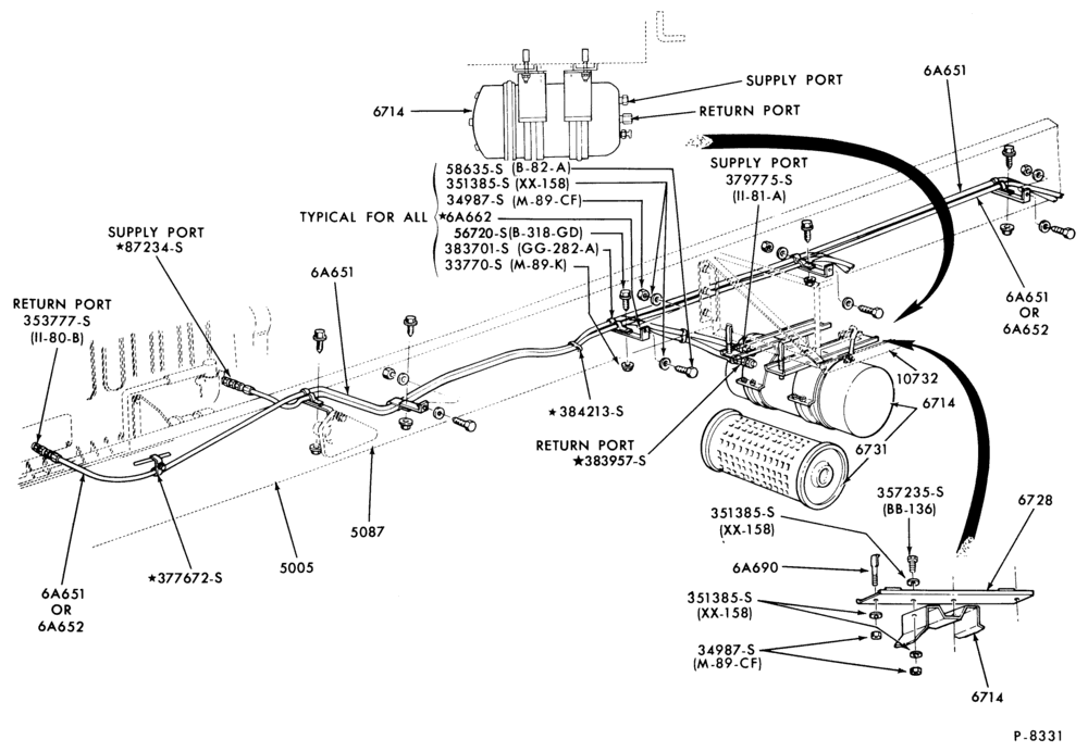 Схема 6 CYL. 6.9L (426 C.I.D.) DIESEL - DETROIT 6-71-L-LN-LNT-LT900 - Page B