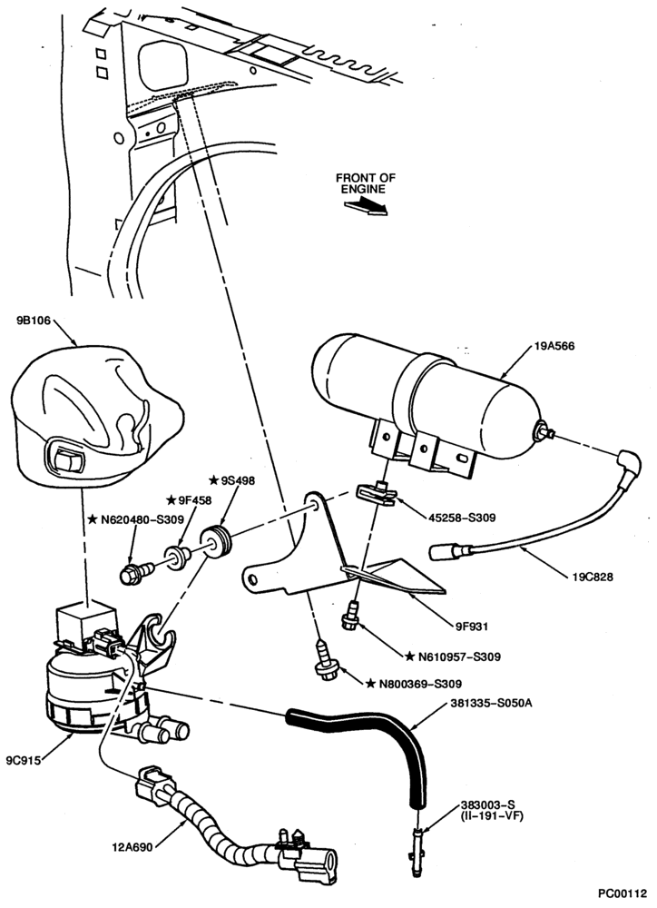 Схема AIR CLEANER-Vapor management valve & bracket asy.