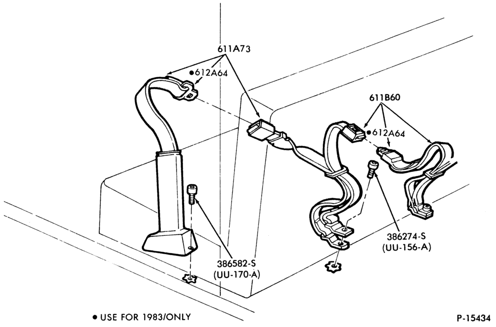 Схема INSTRUMENT PANEL-Front seat belt  - w/retractor - w/o articulated seat-F-FT600/900