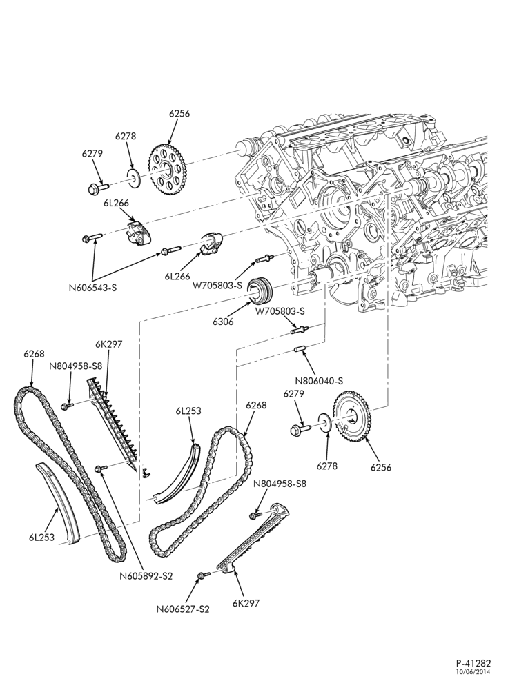 Схема 8 CYL. 5.4L-Timing gear & related parts