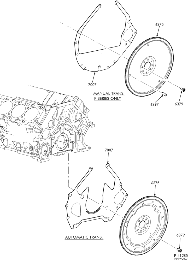 Схема 8 CYL. 5.4L-Flywheel & related parts