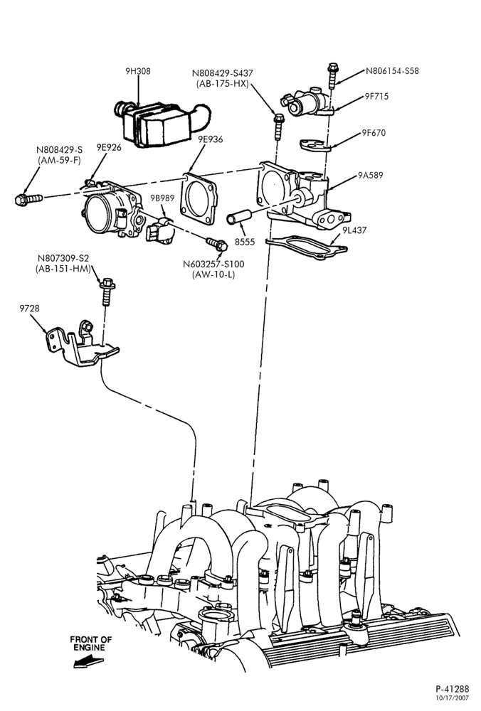 Схема 8 CYL. 4.6L-Throttle body