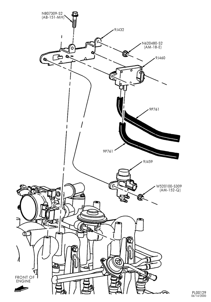 Схема 8 CYL. 5.4L-Fuel lines & related parts - E150/350, F150/250 - under 8500# GVW
