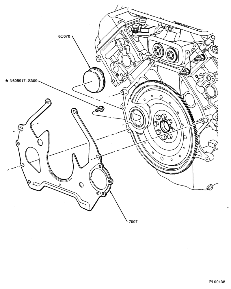 Схема 10 CYL. 6.8L-Rear cover plate - cyl. block plug-E250/550