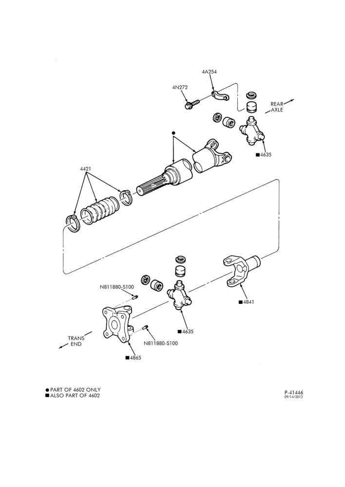 Схема DRIVESHAFTS-DRIVESHAFTS- 4x4 - 4R100 trans. - 141" W.B.