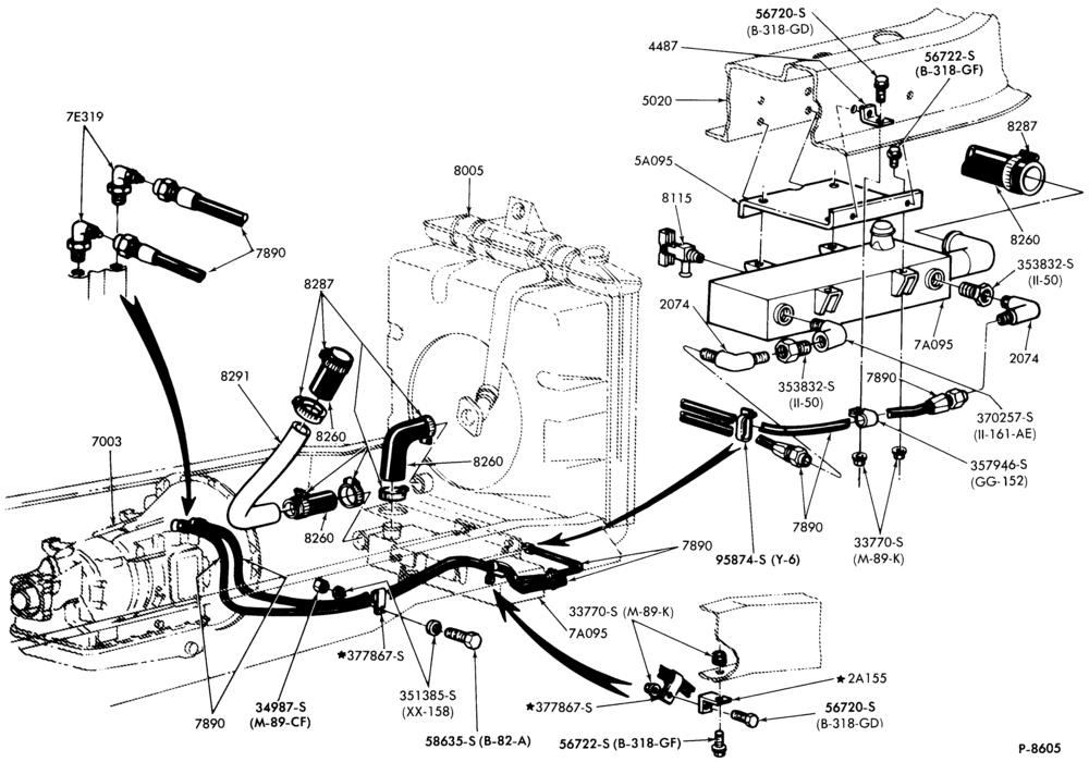 Схема OIL COOLER LINES--LN600/700