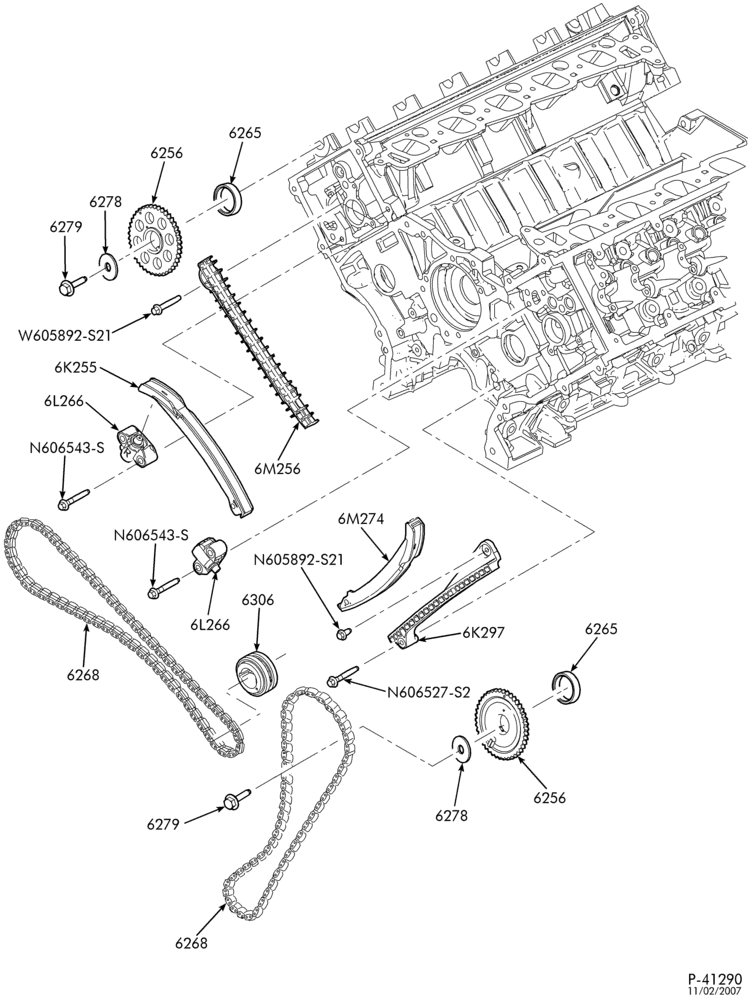 Схема 10 CYL. 6.8L-Timing gear & related parts-E250/450