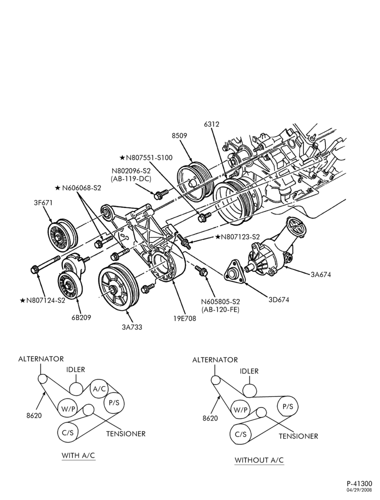 Схема 6 CYL. 3.0L-Pulleys & drivebelts-R