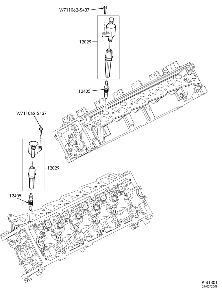 Схема Генератор, INSTRUMENT CLUSTER, BATTERY-Ignition coil & spark plugs - 10 cyl. 6.8L