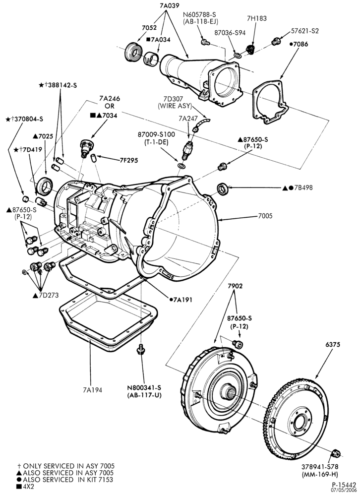 Схема AOT TYPE - INTERNAL PARTS-INTERNAL PARTS- case, converter assy., extension and related parts-A,MA,DC,DT,F,MF,J,K,S