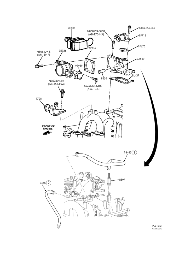 Схема 8 CYL. 4.6L-Throttle body