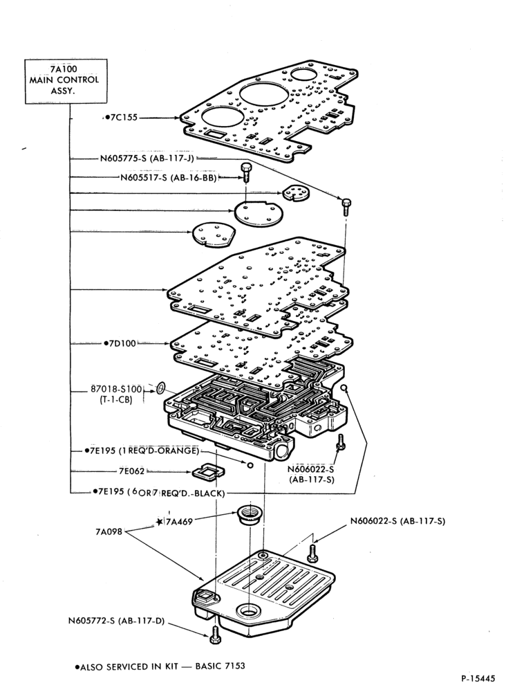 Схема AOT TYPE - INTERNAL PARTS-INTERNAL PARTS - main control valve body (7A100)-A,MA,DC,DT,F,MF,K,S