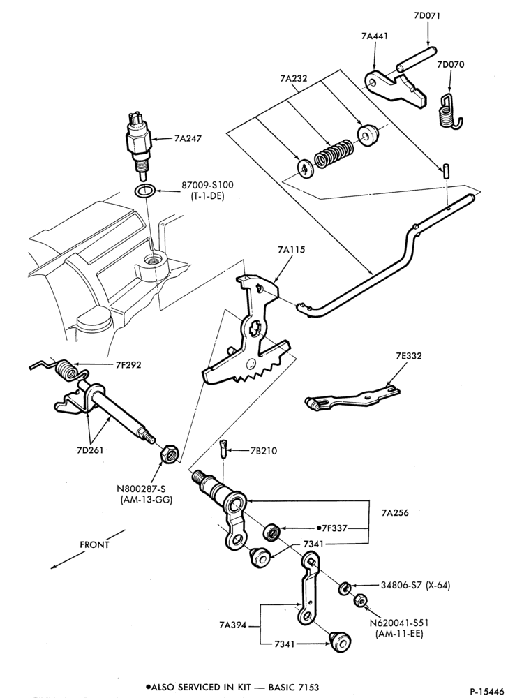 Схема AOT TYPE - INTERNAL PARTS-INTERNAL PARTS- manual control linkage and parking pawl-A,MA,DC,DT,F,MF,