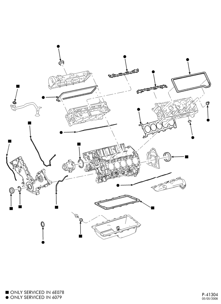 Схема 10 CYL. 6.8L-Engine gasket kits-E250/350