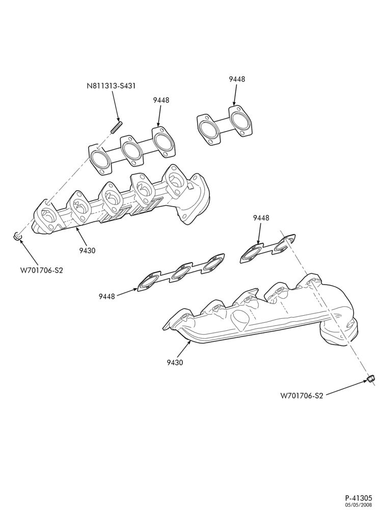 Схема 10 CYL. 6.8L-Exhaust manifold - 10 cyl. 6.8L