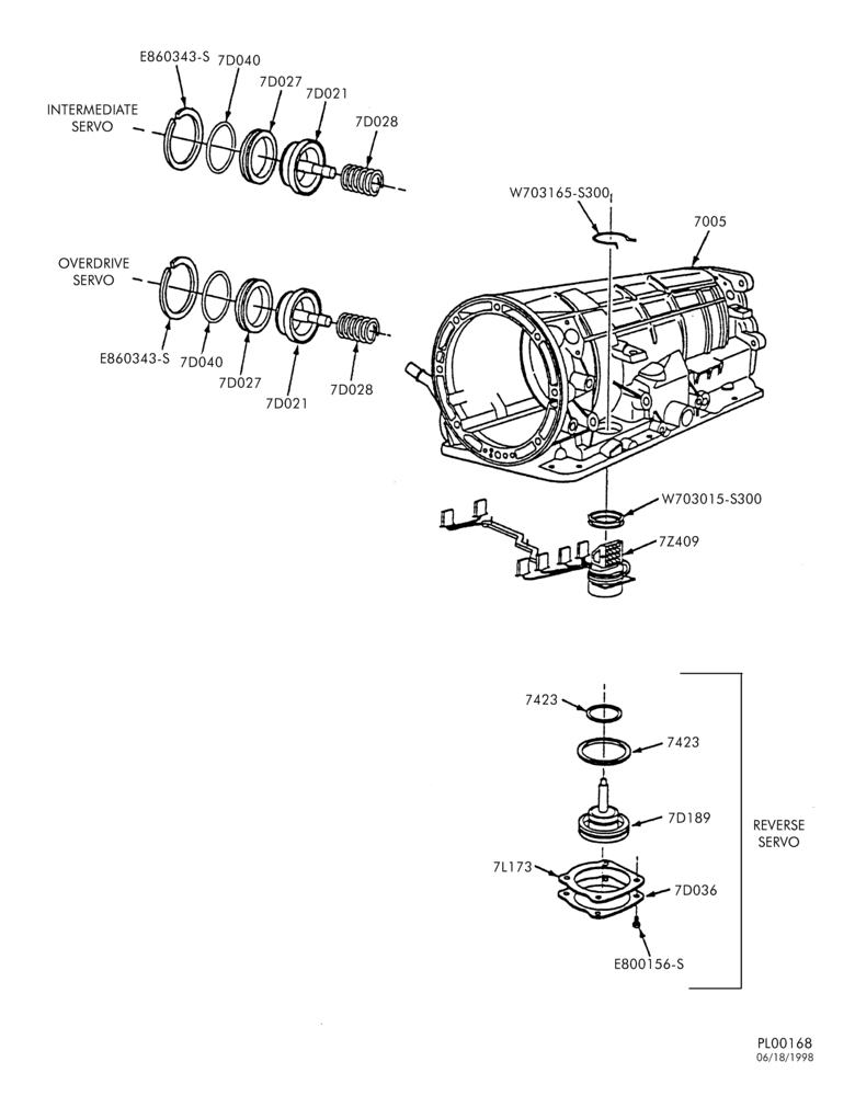Схема 5R55E TYPE-INTERNAL PARTS - Intermediate, overdrive & reverse piston-B,BN