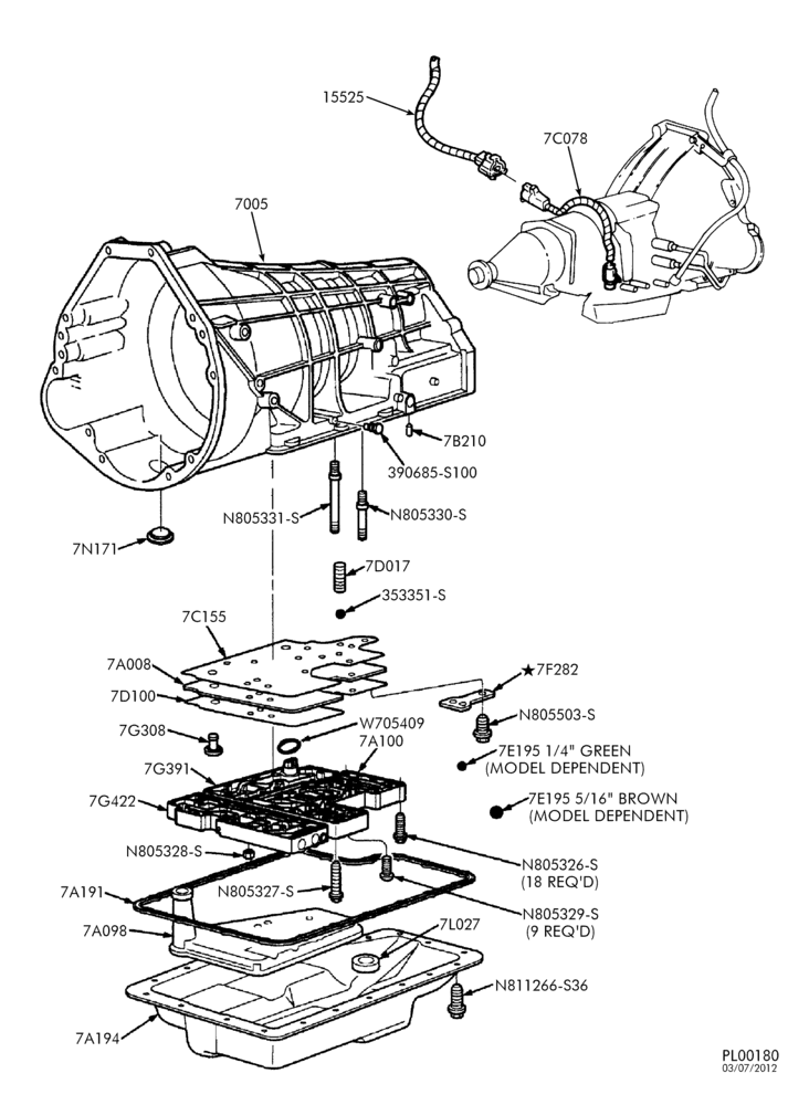 Схема E4OD TYPE-Main control valve, accumulator body, solenoid body & related parts-F150/350,F(SuperDuty) F53(Str