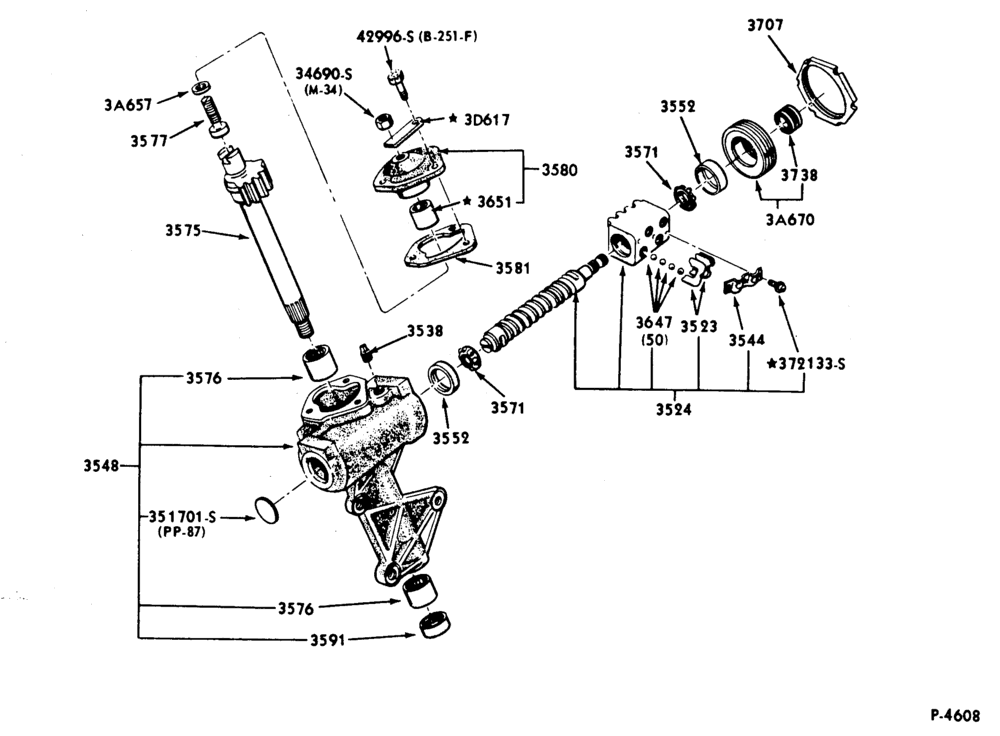 Схема Рулевое управление — Рулевой механизм assy.-F100/350