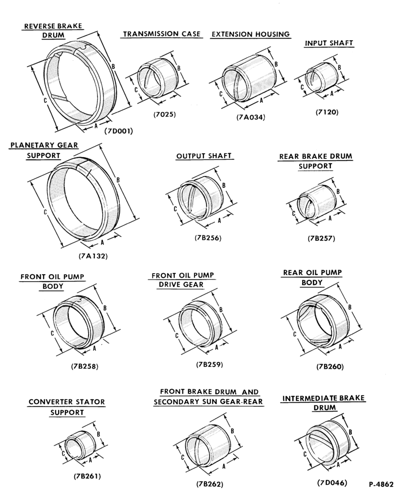 Схема C4 TYPE - EXTERNAL PARTS-EXTERNAL PARTS - transmission bushings-A,MA,F,MF,G,MG,J,
