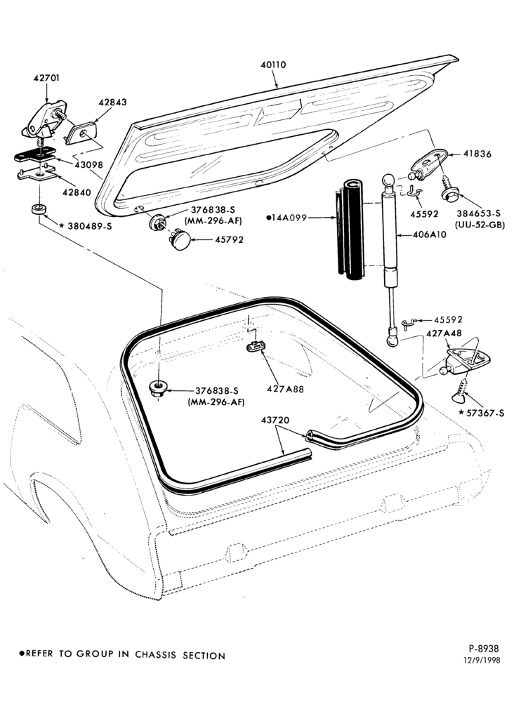 Схема LIFT/TAILGATE, LUGGAGE & BACK WINDOW-Luggage compartment door - body type 64 - w/o all glass rear door