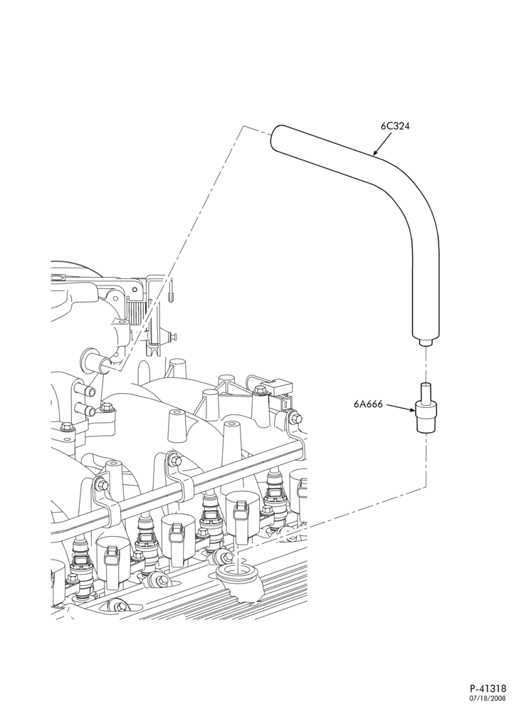 Схема 10 CYL. 6.8L-Emission control crankcase - without EGR-F250SD/550SD